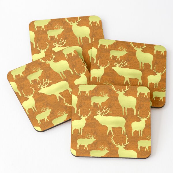 Item preview, Bucks Gold-Filled on Textured Orange Repeat 5748 designed and sold by Art in My Loft.