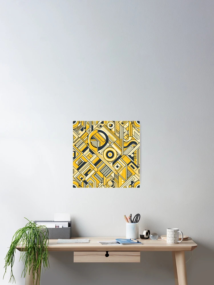 Thumbnail 2 of 3, Poster, Retro Yellow Geometric Pattern designed and sold by GraphicsClub.