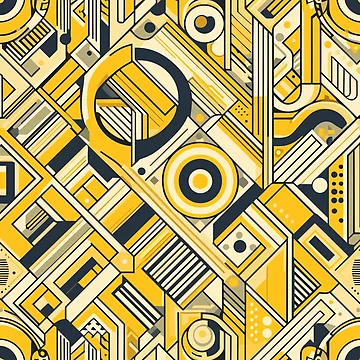 Artwork thumbnail, Retro Yellow Geometric Pattern by GraphicsClub