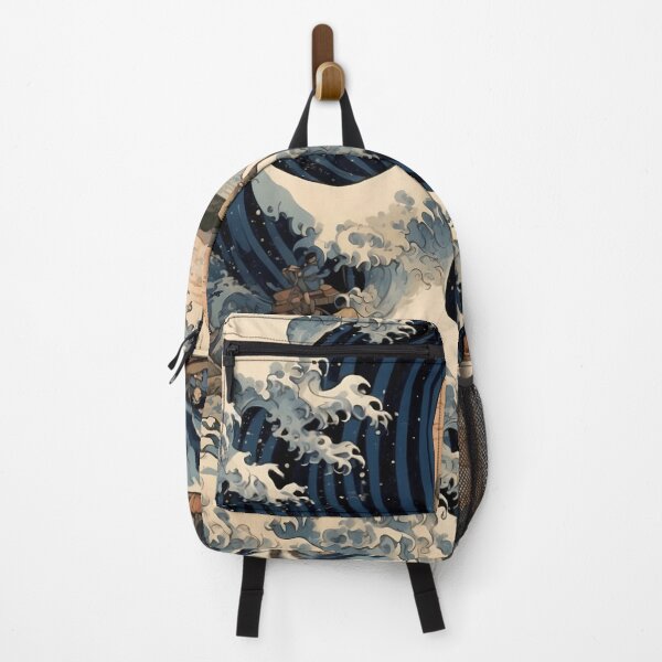 Item preview, post-modern painting merging the traditional Japanese woodblock print style of Hokusai with the digital video art style of Bill Viola. designed and sold by RAILGUNWII.