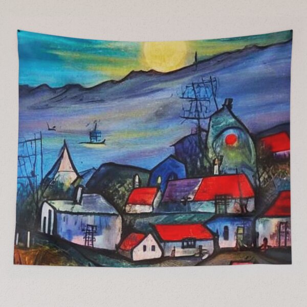 Item preview, Village on the coast 10 designed and sold by George Hutton Hunter.