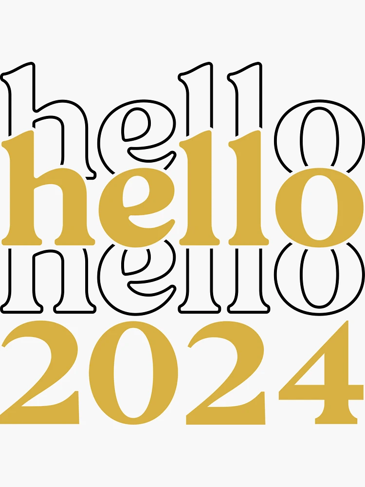 2024 happy new year,gold metallic sparkles classic round sticker