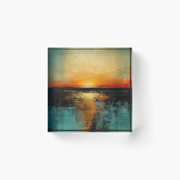 Artikelvorschau, Entdecken Sie "Simplistic & Minimalistic Vintage Sunset" Abstrakte Kunst entworfen und verkauft von ArtificialGenes.