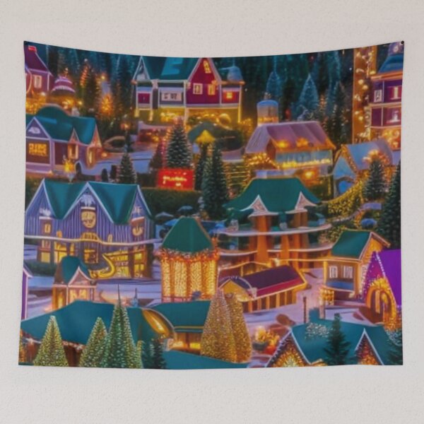 Item preview, Christmas Village - Miniature Houses Pattern - Christmas Tree, Christmas Light, Christmas Decoration - Christmas Wonderland - Joyeux Noel designed and sold by MyArt23.