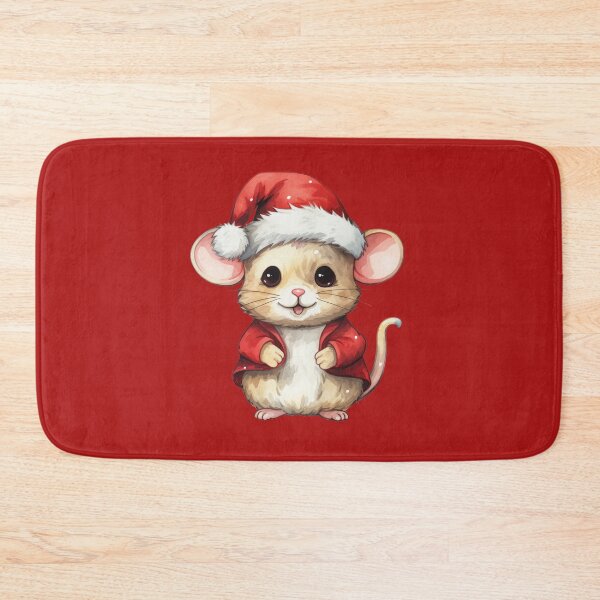 Item preview, Cute Kawaii Mouse Christmas Santa Hat designed and sold by ArtMeetsPizza.