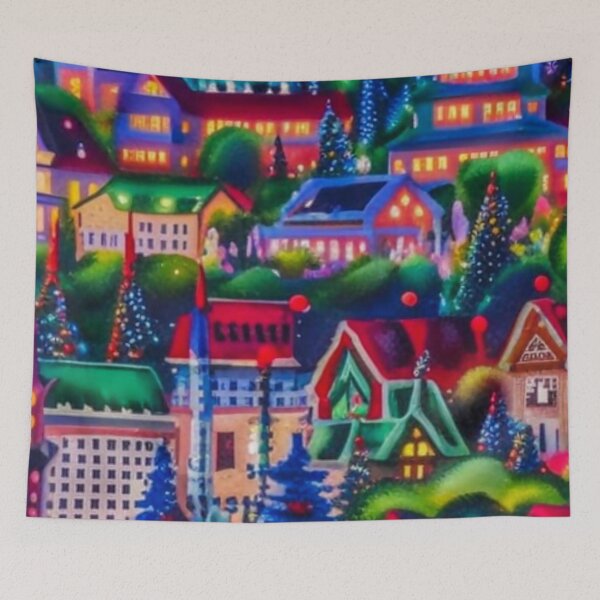 Item preview, Christmas Village - Miniature Houses Pattern - Christmas Tree - Joyeux Noel designed and sold by MyArt23.
