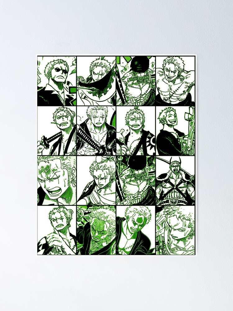 "Roronoa Zoro One Piece Manga Panel collage" Poster for Sale by