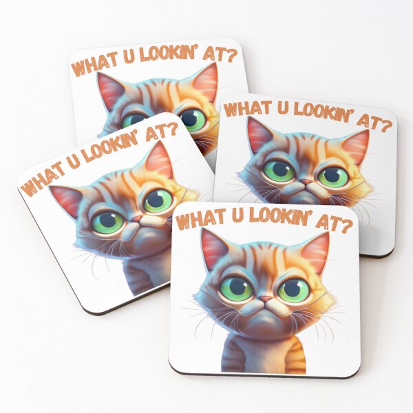 Item preview, What Are U Lookin' At? Funny Cat designed and sold by RiffRaffGraffix.