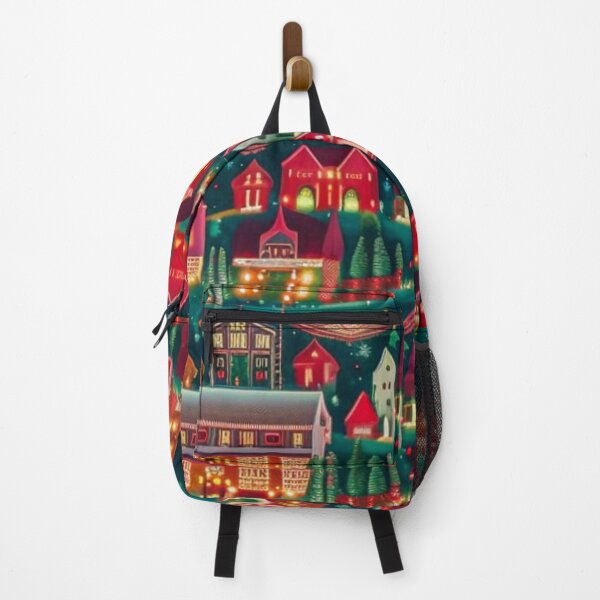 Item preview, Christmas Town - Christmas Village - Miniature Houses Pattern - Red and Green - Joyeux Noel designed and sold by MyArt23.