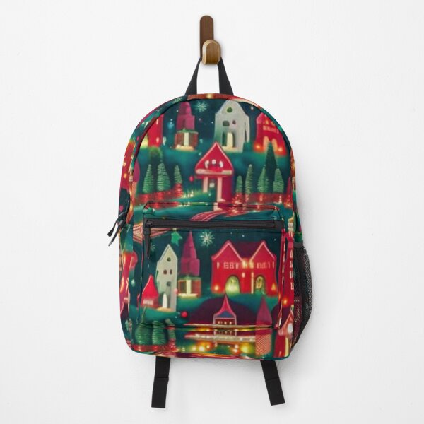 Item preview, Christmas Town - Christmas Village - Miniature Houses Pattern - Red and Green - Joyeux Noel designed and sold by MyArt23.