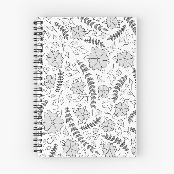 Item preview, Grayscale Floral Doodle Pattern Outline designed and sold by KcmArts.