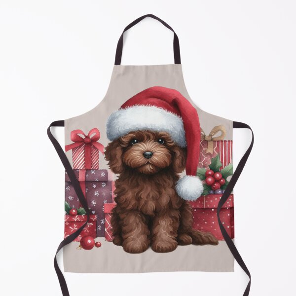 Item preview, Chocolate Cockerpoo With Christmas Gifts designed and sold by barksandsqueaks.