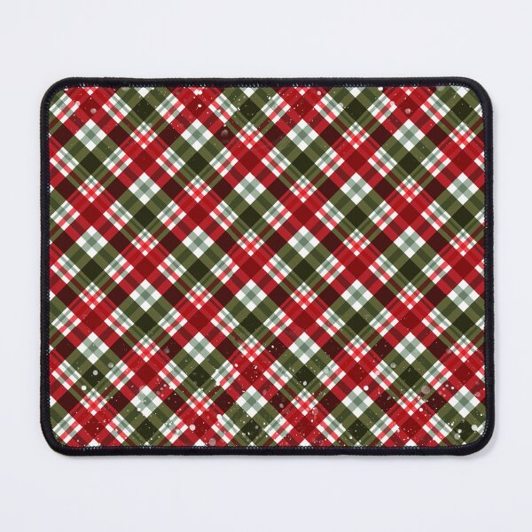 Item preview, Red checkered christmas pattern covered with snow designed and sold by Meandmyshop.