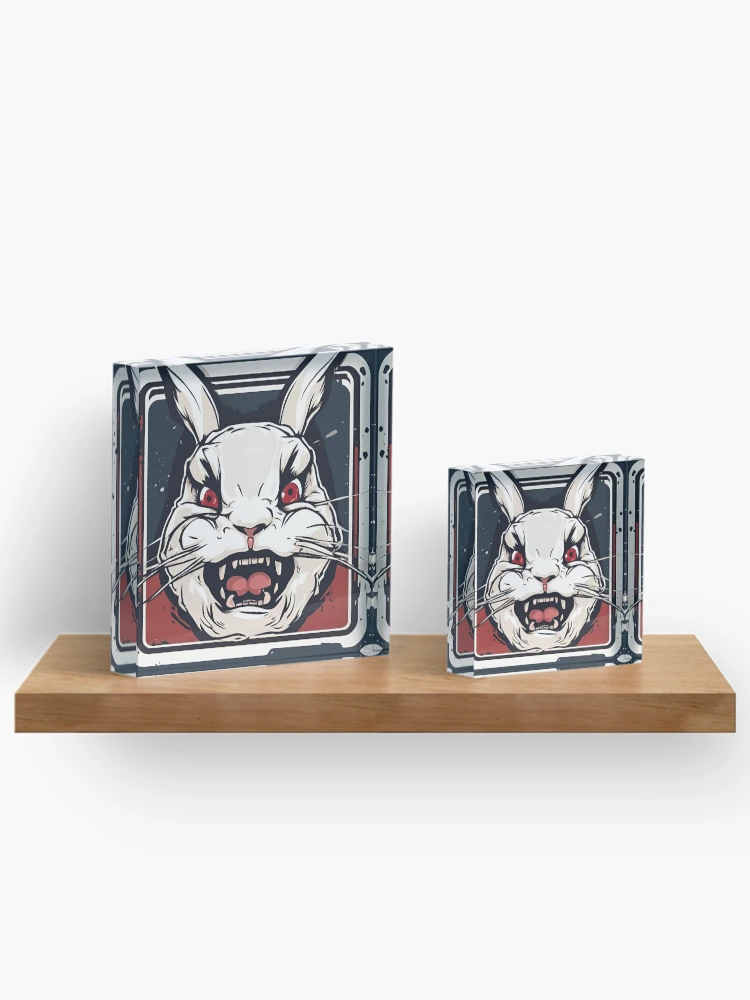 Thumbnail 3 of 5, Acrylic Block, Angry Rabbit designed and sold by AzDrop.