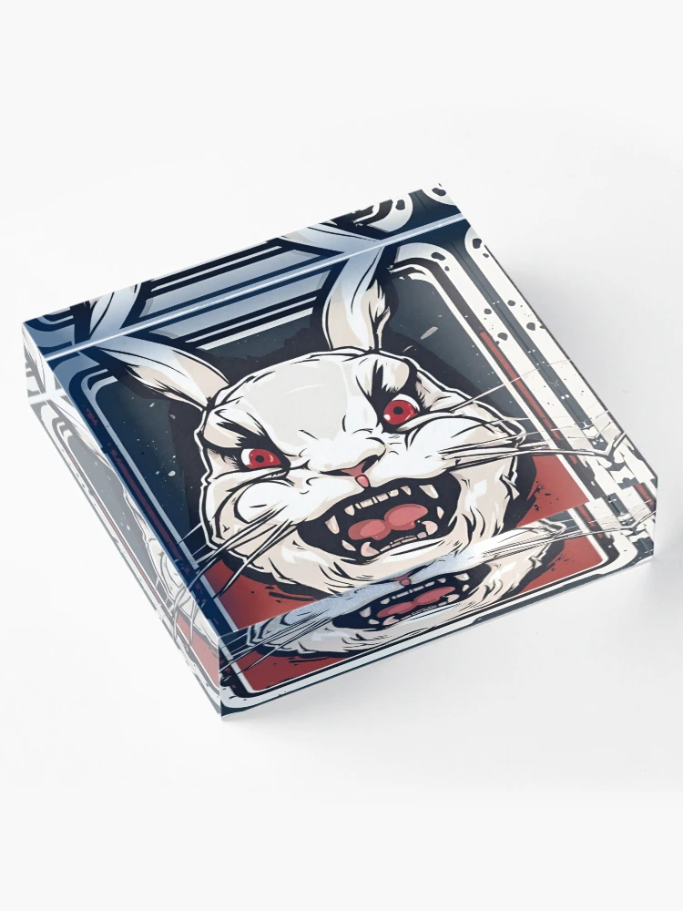 Thumbnail 4 of 5, Acrylic Block, Angry Rabbit designed and sold by AzDrop.
