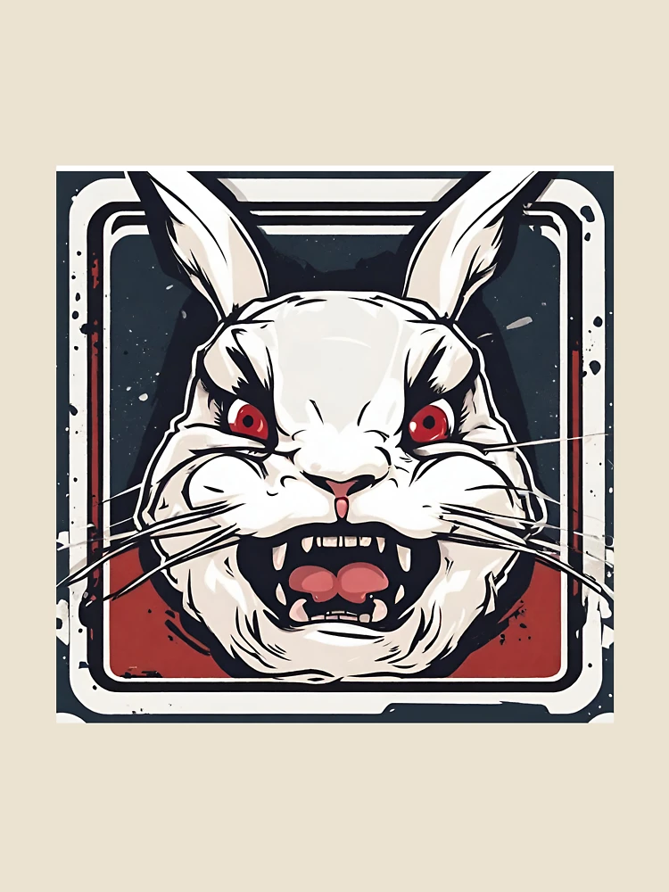 Thumbnail 4 of 4, Relaxed T-Shirt, Angry Rabbit designed and sold by AzDrop.