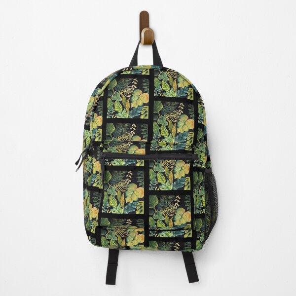 Item preview, Exotic Painted Green and Black Jungle Leaves Composition designed and sold by colorfulglee.