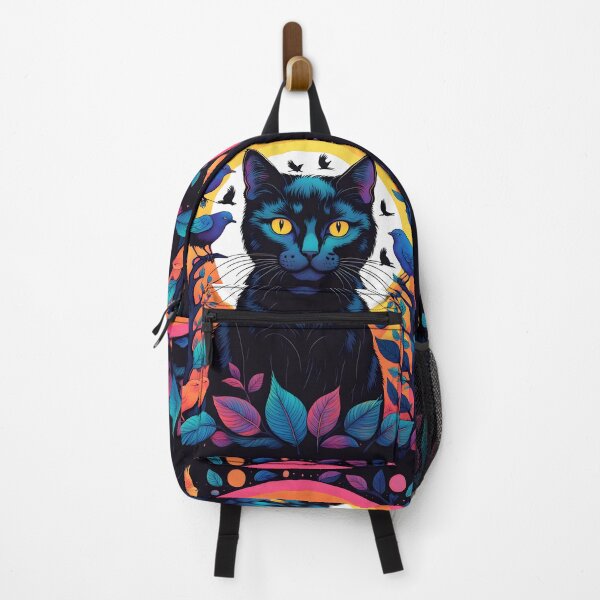 Item preview, Black Cat  leafs and birds designed and sold by Catophile.