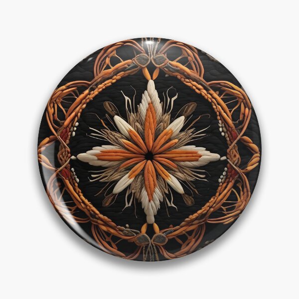 Item preview, Amazing orange flower in Rope pattern rustic texture country style designed and sold by Carlos Gudino.