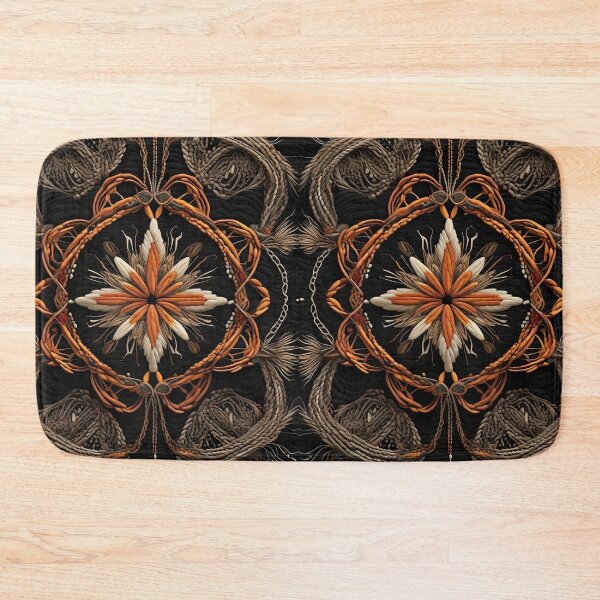 Item preview, Amazing orange flower in Rope pattern rustic texture country style designed and sold by Carlos Gudino.