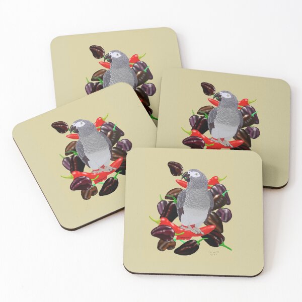 Item preview, African Gey Parrot and Congo Black Peppers designed and sold by pjlatasdvm.