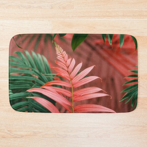 Item preview, Tropical Palm Pastel Pink Fern Leaves Pattern designed and sold by SassyArtistry.