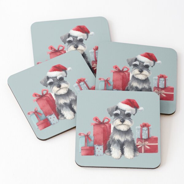 Item preview, Christmas Schnauzer with Gifts designed and sold by barksandsqueaks.
