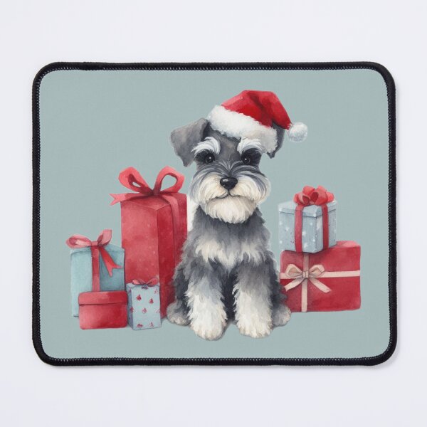 Item preview, Christmas Schnauzer with Gifts designed and sold by barksandsqueaks.