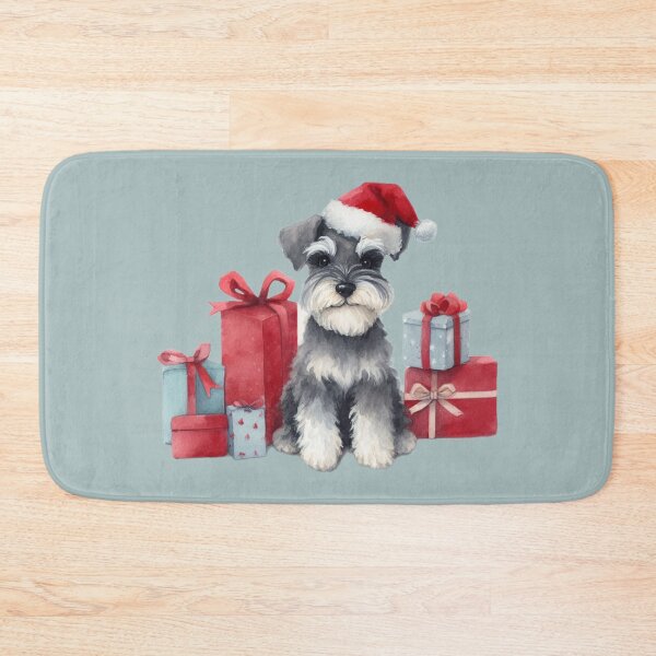 Item preview, Christmas Schnauzer with Gifts designed and sold by barksandsqueaks.