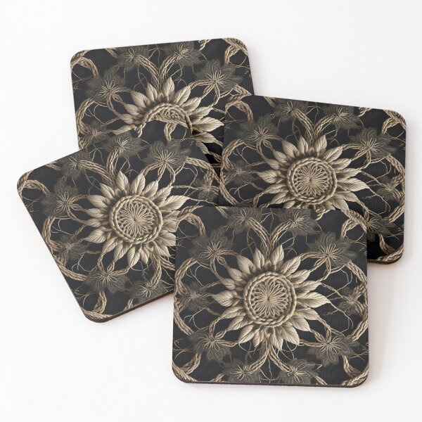 Item preview, flower made with feathers in Rope rustic texture country style designed and sold by Carlos Gudino.