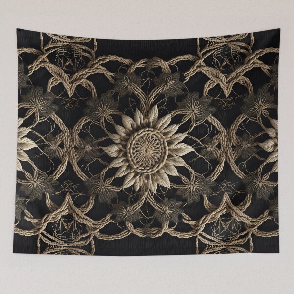 Item preview, flower made with feathers in Rope rustic texture country style designed and sold by Carlos Gudino.