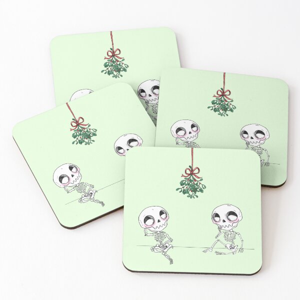 Item preview, Skeletons under the Mistletoe Spooky Goth Christmas designed and sold by BatXBone.