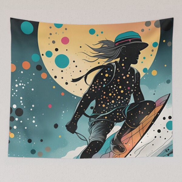 Item preview, Surfing with Bubbles and Dots designed and sold by Tw1nsAIArt.