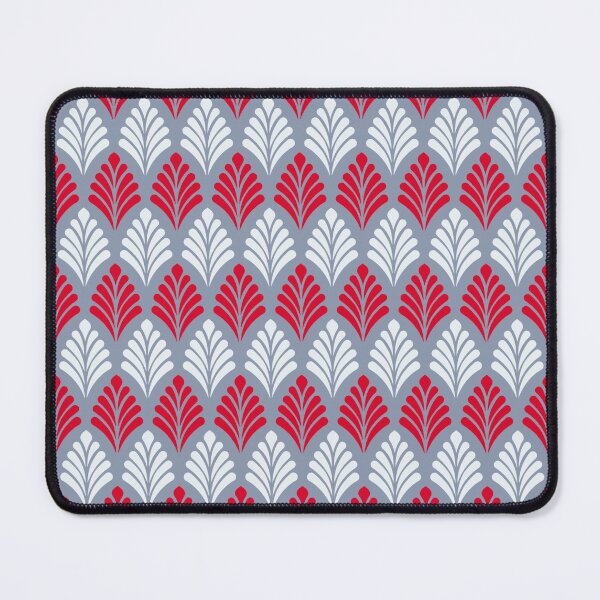 Item preview, Crimson Red Gray Leaf Wing-like Feather Geometric European Folk Nostalgia Pattern designed and sold by PenguinForests.