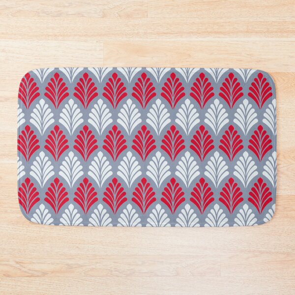 Item preview, Crimson Red Gray Leaf Wing-like Feather Geometric European Folk Nostalgia Pattern designed and sold by PenguinForests.