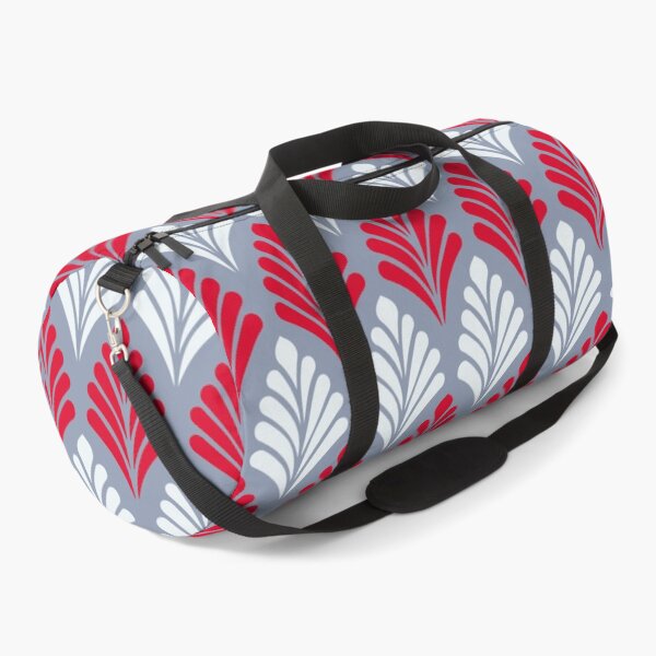 Item preview, Crimson Red Gray Leaf Wing-like Feather Geometric European Folk Nostalgia Pattern designed and sold by PenguinForests.