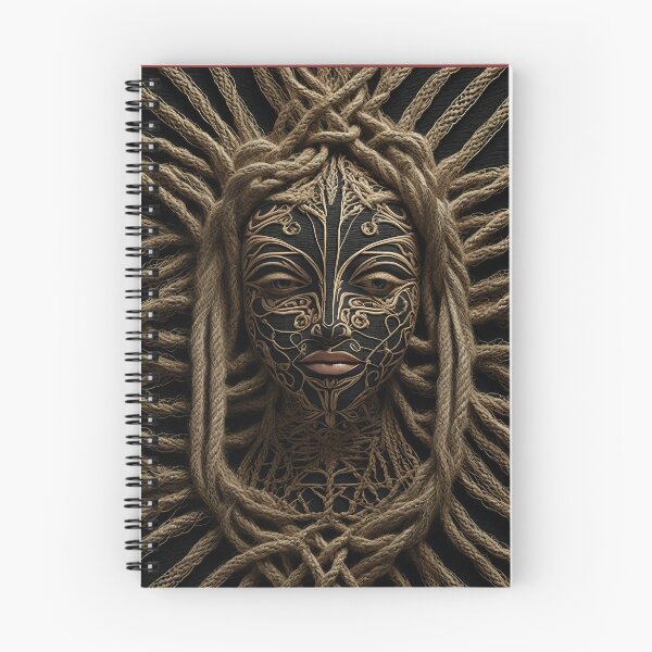 Item preview, african woman mask in rustic rope texture country style designed and sold by Carlos Gudino.