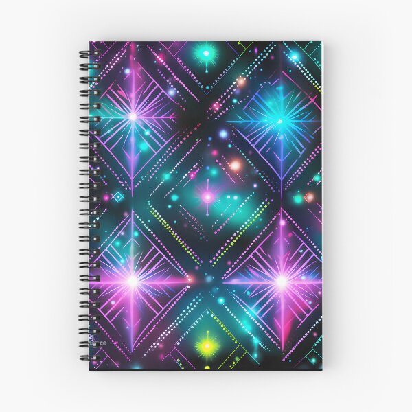 Item preview, Pattern of colorful, fluorescent, bioluminescent diamonds designed and sold by AI-Only Creations.