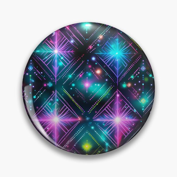 Item preview, Pattern of colorful, fluorescent, bioluminescent diamonds designed and sold by AI-Only Creations.