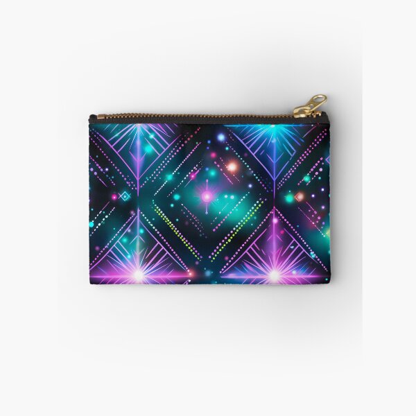 Item preview, Pattern of colorful, fluorescent, bioluminescent diamonds designed and sold by AI-Only Creations.