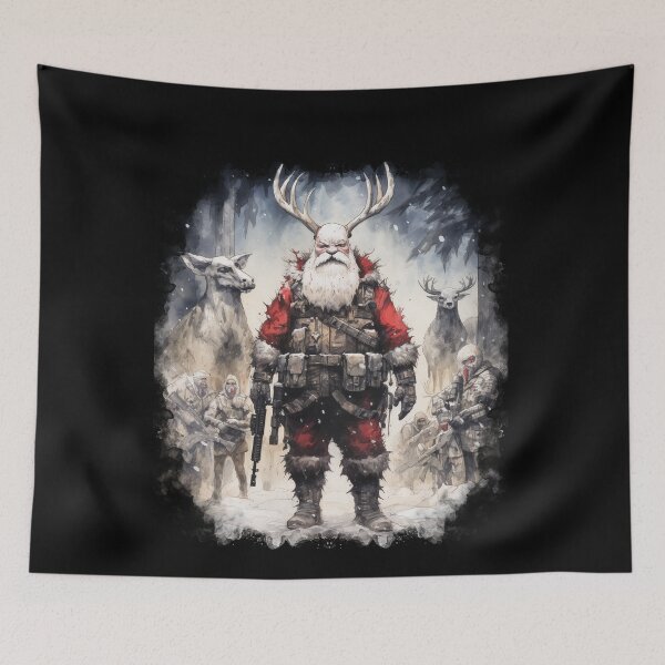 Item preview, Heavy Metal Santa Post Apocalyptic Xmas Posse Up designed and sold by LastHighwayTees.
