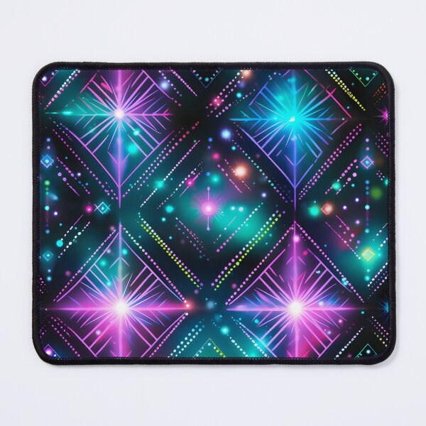 Item preview, Pattern of colorful, fluorescent, bioluminescent diamonds designed and sold by AI-Only Creations.