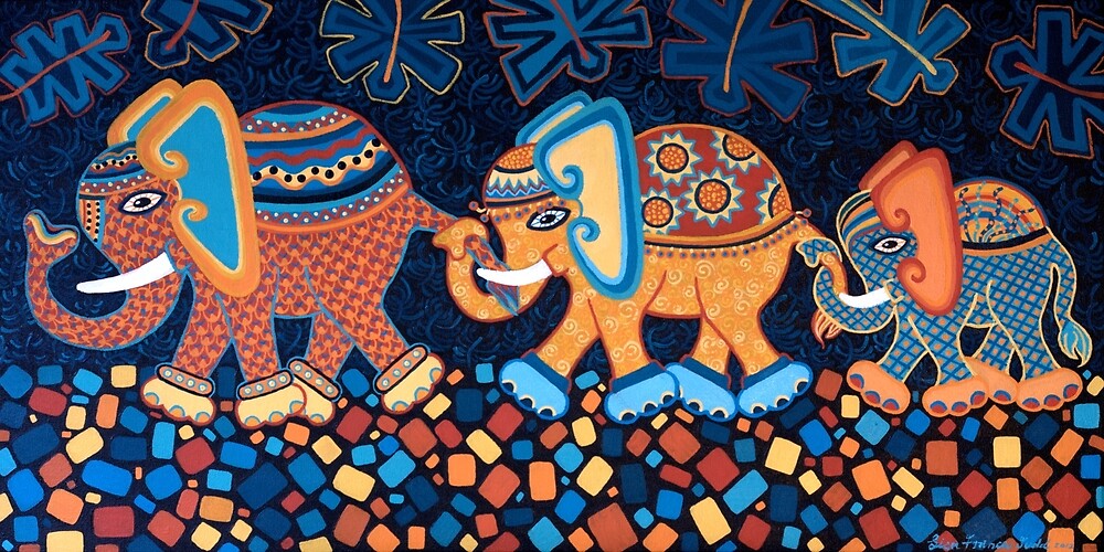 "'Elephant Conga Line' The Jungle is Jumping!" by Lisafrancesjudd