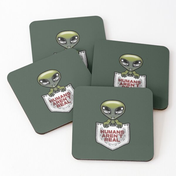 Item preview, humans aren't real, cute extraterrestrial inside a pocket designed and sold by La Loca.