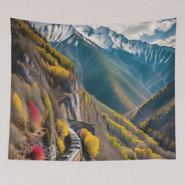 Item preview, Vintage Mountain Train Journey designed and sold by PanoramaPrints.