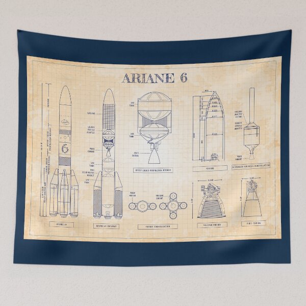 Aperçu de l'œuvre Ariane 6 (Old Blue Grid) Horizontal Version créée et vendue par BGALAXY.