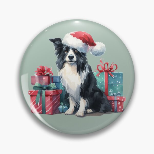 Item preview, Border Collie with Christmas Gifts designed and sold by barksandsqueaks.
