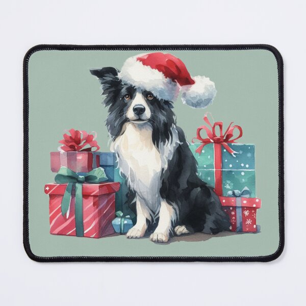 Item preview, Border Collie with Christmas Gifts designed and sold by barksandsqueaks.