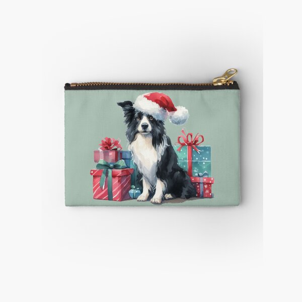 Artikelvorschau, Border Collie mit Weihnachtsgeschenken entworfen und verkauft von barksandsqueaks.
