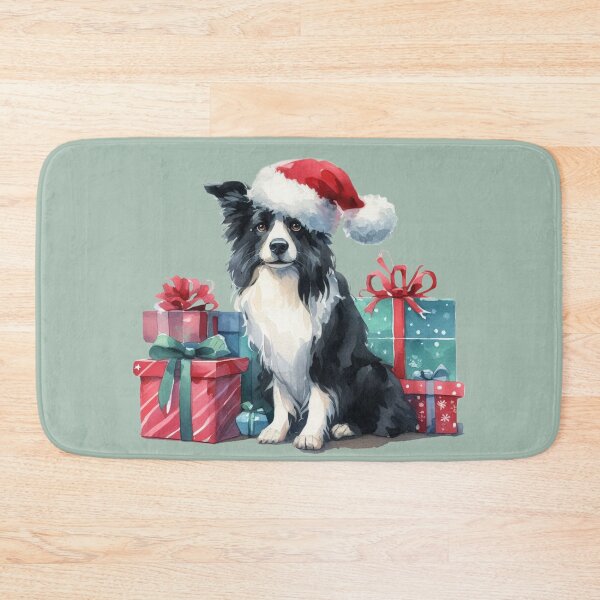 Item preview, Border Collie with Christmas Gifts designed and sold by barksandsqueaks.